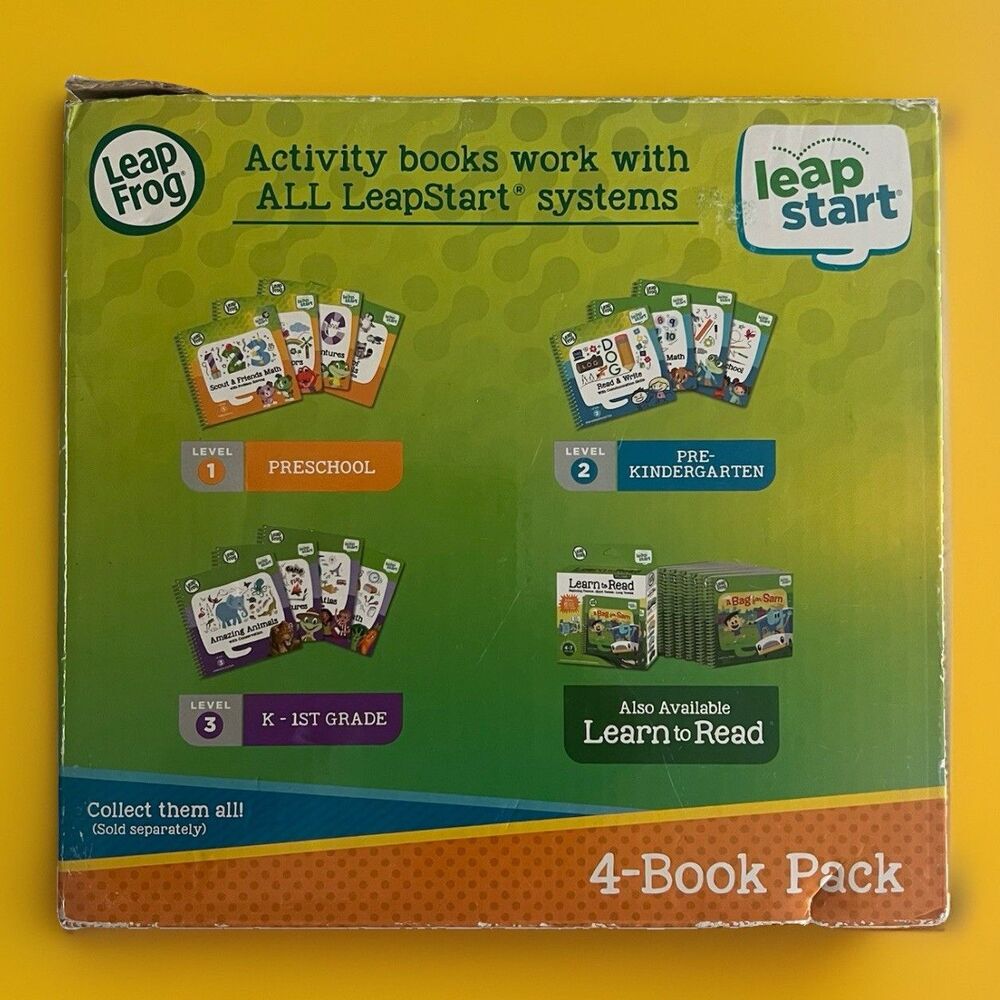 LeapFrog LeapStart Level 1 Activity 4 Book Pack Bundle 489400 Preschool Open Box